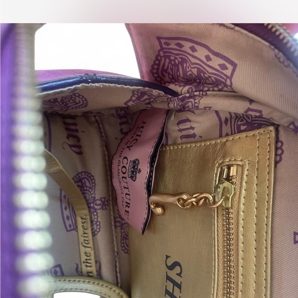 Purple Velour |Juicy Couture| Vintage Bowler Shoulder Bag - Picture 5 of 7
